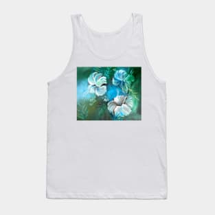 White Hibiscus Tank Top